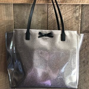 Kate Spade Silver Glitter Tote Bag